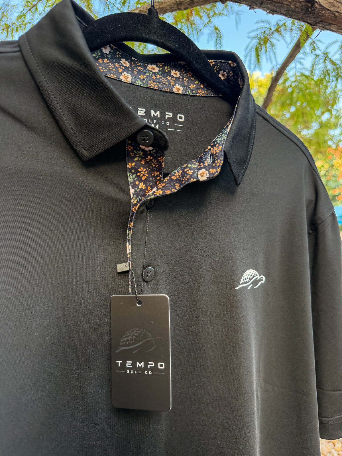 “Midnight Bloom” Golf Polo