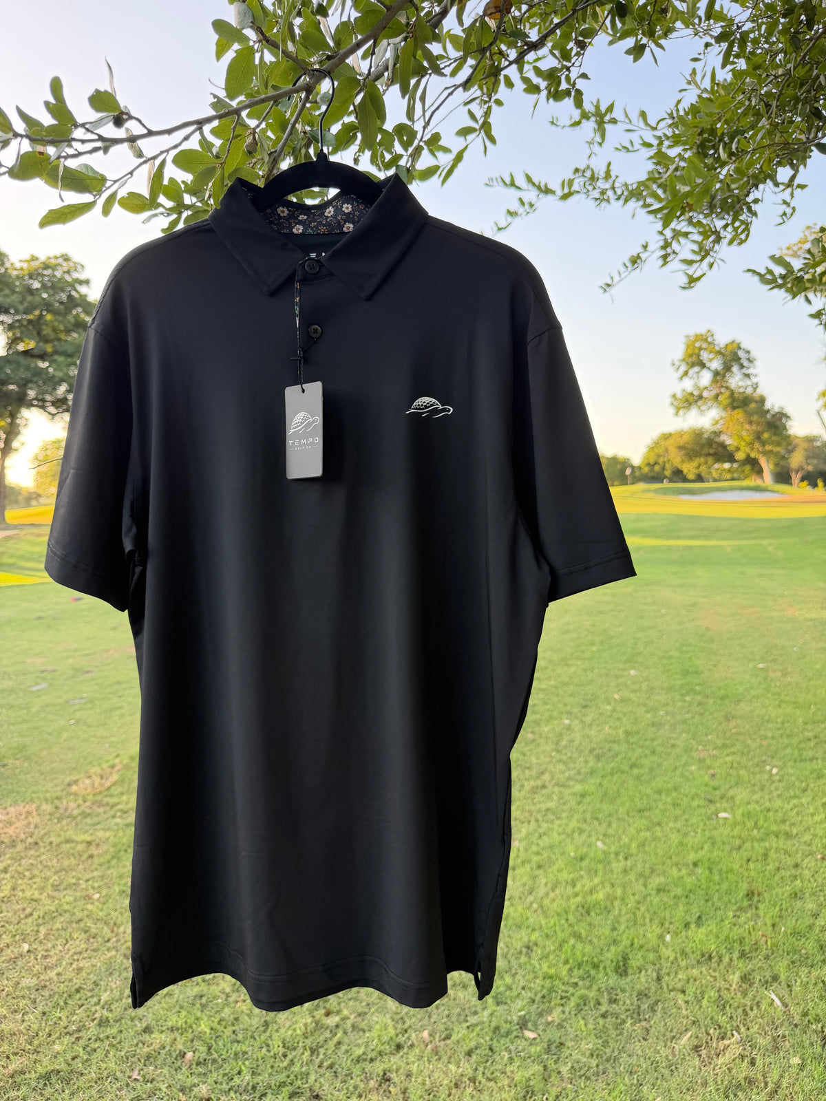 “Midnight Bloom” Golf Polo